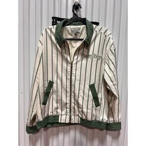 Bogey Boys Jacket Mens M White Green Pin Stripes Golf Casual